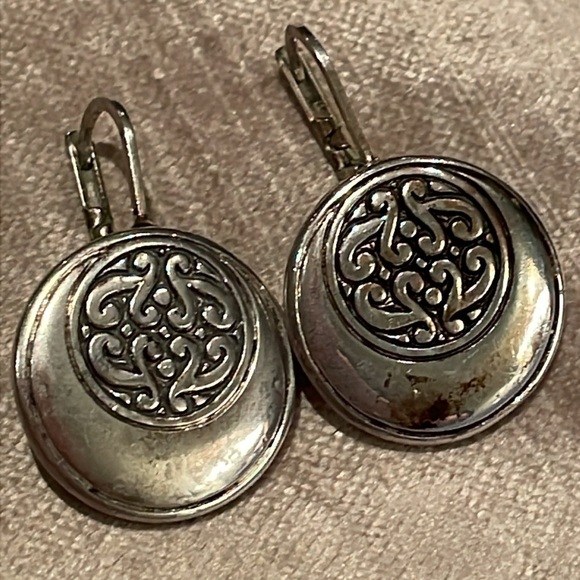 Vintage Silver 3/4” Button Style Earrings - Picture 9 of 9